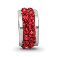 Sterling Silver Reflections Scarlet Double Row Preciosa Crystal Bead view 4