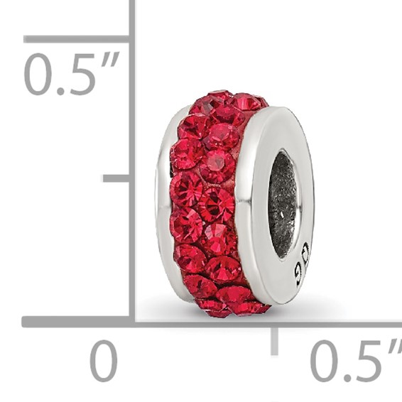 Sterling Silver Reflections Scarlet Double Row Preciosa Crystal Bead