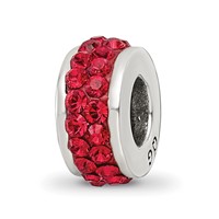 Sterling Silver Reflections Scarlet Double Row Preciosa Crystal Bead view 1