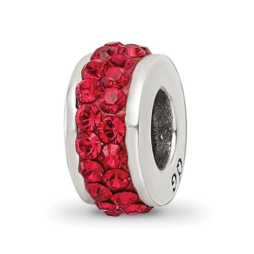 Sterling Silver Reflections Scarlet Double Row Preciosa Crystal Bead