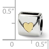 Sterling Silver & 14K Reflections Love Note Bead view 4