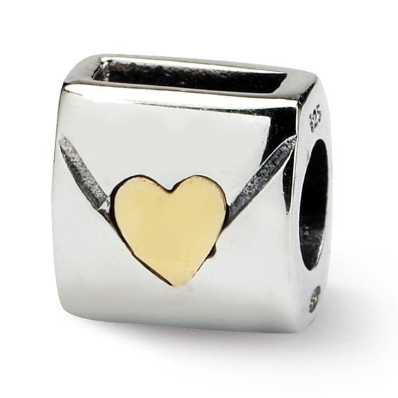 Sterling Silver & 14k Reflections Love Note Bead