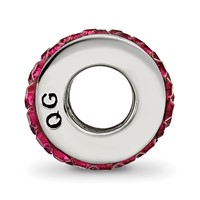 Sterling Silver Reflections Maroon Double Row Preciosa Crystal Bead view 2