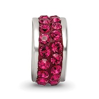 Sterling Silver Reflections Maroon Double Row Preciosa Crystal Bead view 4