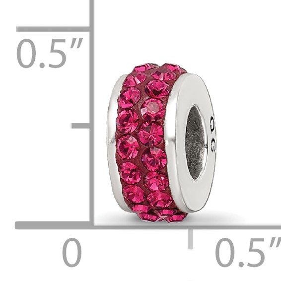 Sterling Silver Reflections Maroon Double Row Preciosa Crystal Bead