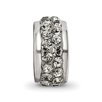Sterling Silver Reflections Silver Grey Double Row Preciosa Crystal Bead view 4