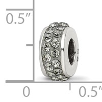 Sterling Silver Reflections Silver Grey Double Row Preciosa Crystal Bead view 3