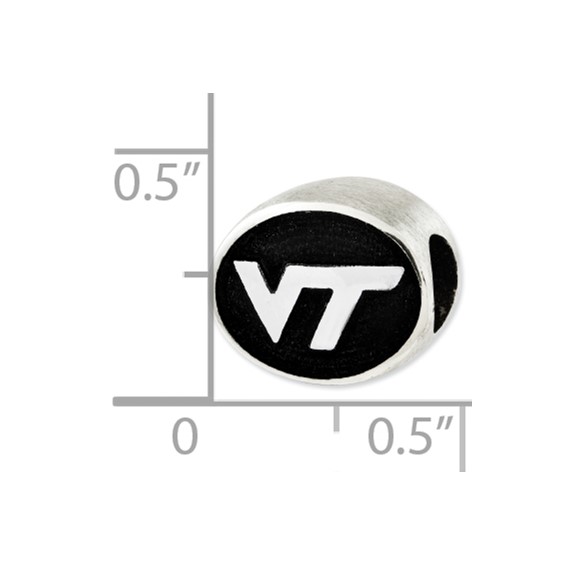 Sterling Silver Antiqued Virginia Tech Collegiate Bead