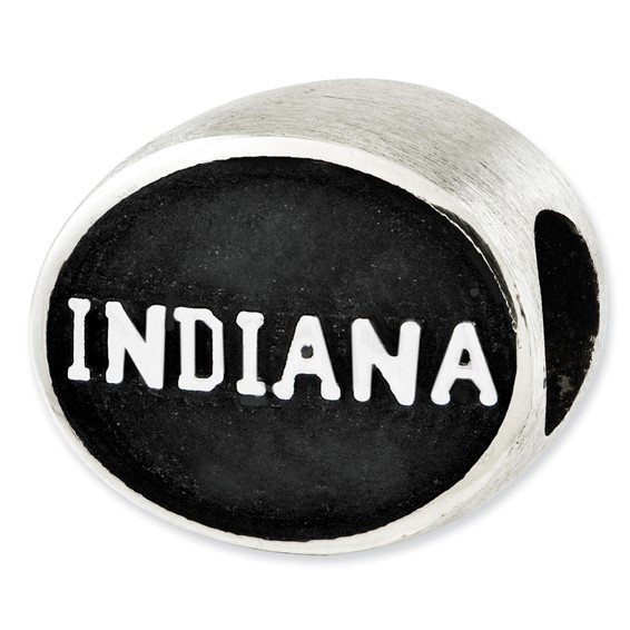 Sterling Silver Antiqued Indiana University Collegiate Bead