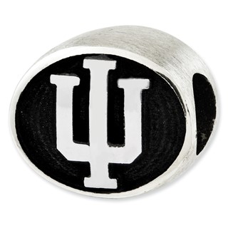 Sterling Silver Antiqued Indiana University Collegiate Bead