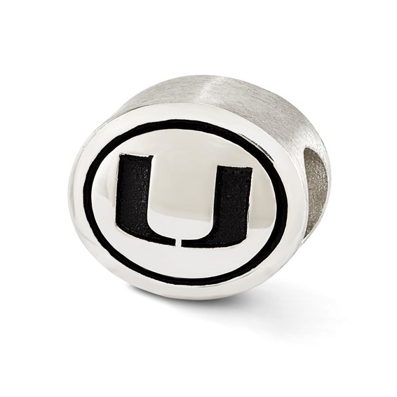 Sterling Silver Antiqued University of Miami Collegiate Bead