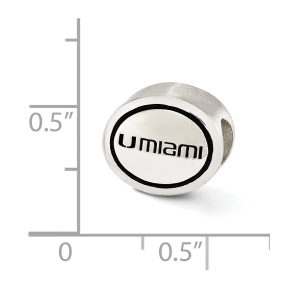 Sterling Silver Antiqued University of Miami Collegiate Bead