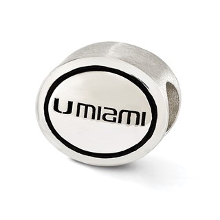Sterling Silver Antiqued University of Miami Collegiate Bead