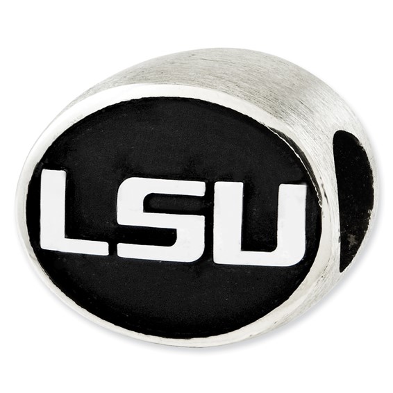 Sterling Silver Antiqued Louisiana State University Collegiate Bead