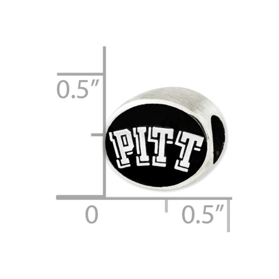 Sterling Silver Antiqued University of Pittsburgh Collegiate Bead