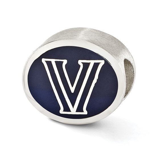 Sterling Silver Enameled Villanova University Collegiate Bead