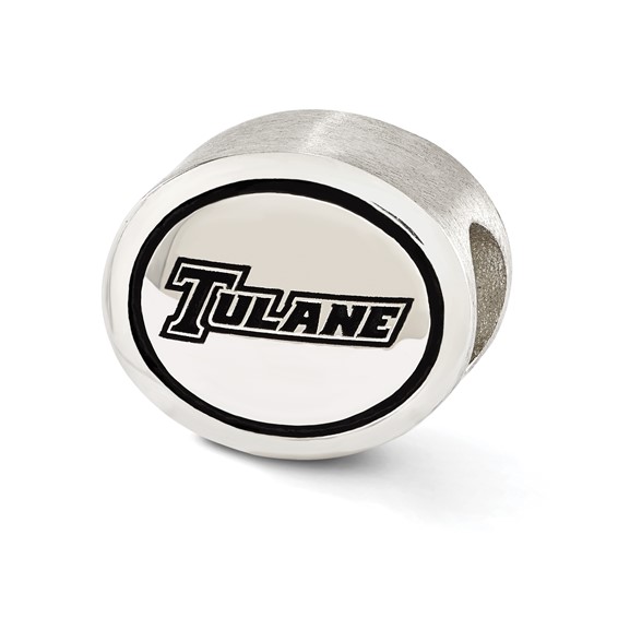 Sterling Silver Antiqued Tulane University Collegiate Bead