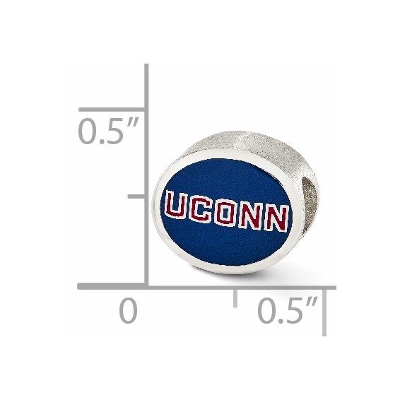 Sterling Silver Enameled University of Connecticut Collegiate Bead