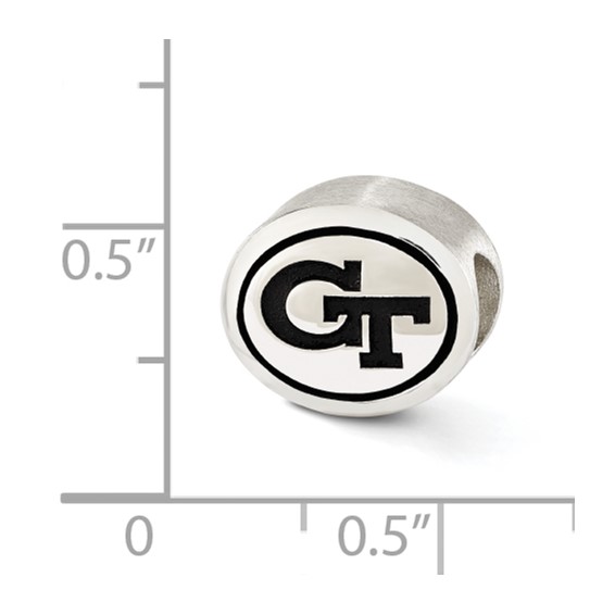 Sterling Silver Antiqued Georgia Tech Collegiate Bead
