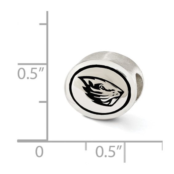 Sterling Silver Antiqued Oregon State University Collegiate Bead