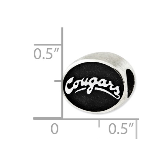 Sterling Silver Antiqued Washington State University Collegiate Bead