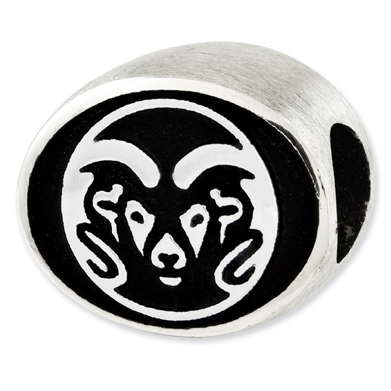 Sterling Silver Antiqued Colorado State University Collegiate Bead