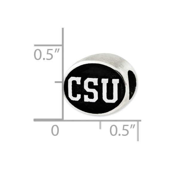 Sterling Silver Antiqued Colorado State University Collegiate Bead