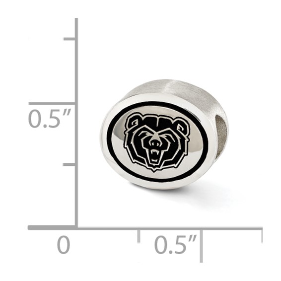 Sterling Silver Antiqued Missouri State University Collegiate Bead