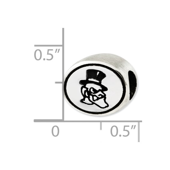 Sterling Silver Antiqued Wake Forest University Collegiate Bead