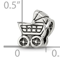 Sterling Silver Reflections Baby Carriage Bead view 4