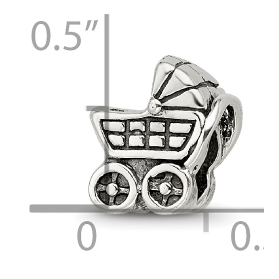 Sterling Silver Reflections Baby Carriage Bead