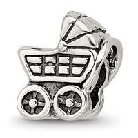 Sterling Silver Reflections Baby Carriage Bead view 1