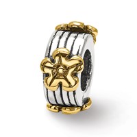 Sterling Silver & 14K Two-Tone Gold Reflections Floral Bead view 1