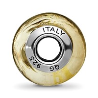 Sterling Silver Reflections Black Gold Italian Murano Glass Bead view 2