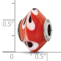 Sterling Silver Reflections Red with Dots Italian Murano Glass Bead view 5