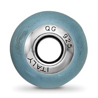 Sterling Silver Reflections Light Blue Matte Italian Murano Bead view 2