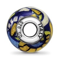Sterling Silver Reflections Multicolor with Glitter Overlay Glass Bead view 2