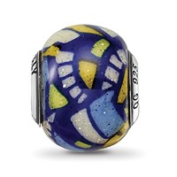 Sterling Silver Reflections Multicolor with Glitter Overlay Glass Bead view 3