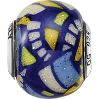 Sterling Silver Reflections Multicolor with Glitter Overlay Glass Bead view 4