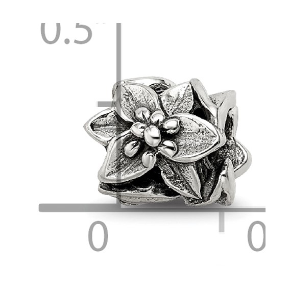 Sterling Silver Reflections Plumeria Floral Bead
