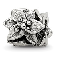 Sterling Silver Reflections Plumeria Floral Bead view 1