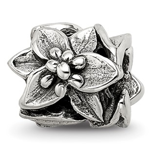 Sterling Silver Reflections Plumeria Floral Bead