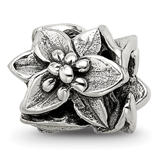 Sterling Silver Reflections Plumeria Floral Bead