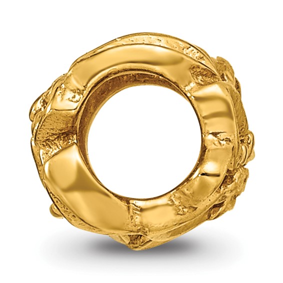 Sterling Silver Gold-plated Reflections Plumeria Floral Bead