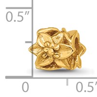 Sterling Silver Gold-plated Reflections Plumeria Floral Bead view 4