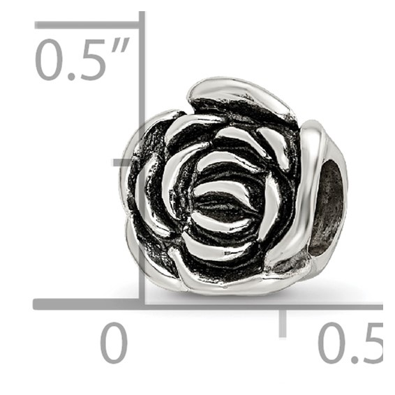 Sterling Silver Reflections Rose Floral Bead