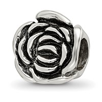 Sterling Silver Reflections Rose Floral Bead view 1