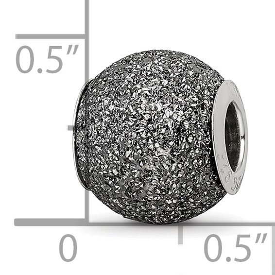 Sterling Silver Reflections Grey Laser Cut Bead