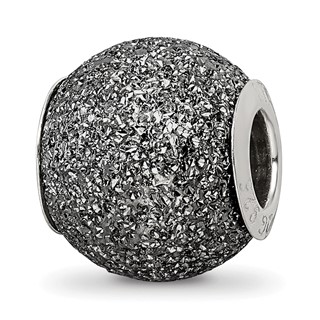 Sterling Silver Reflections Grey Laser Cut Bead