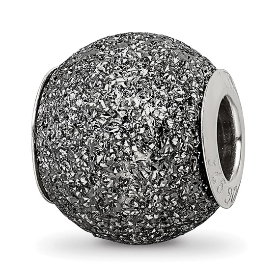 Sterling Silver Reflections Grey Laser Cut Bead